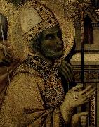 Duccio di Buoninsegna en helgonbiskop oil painting